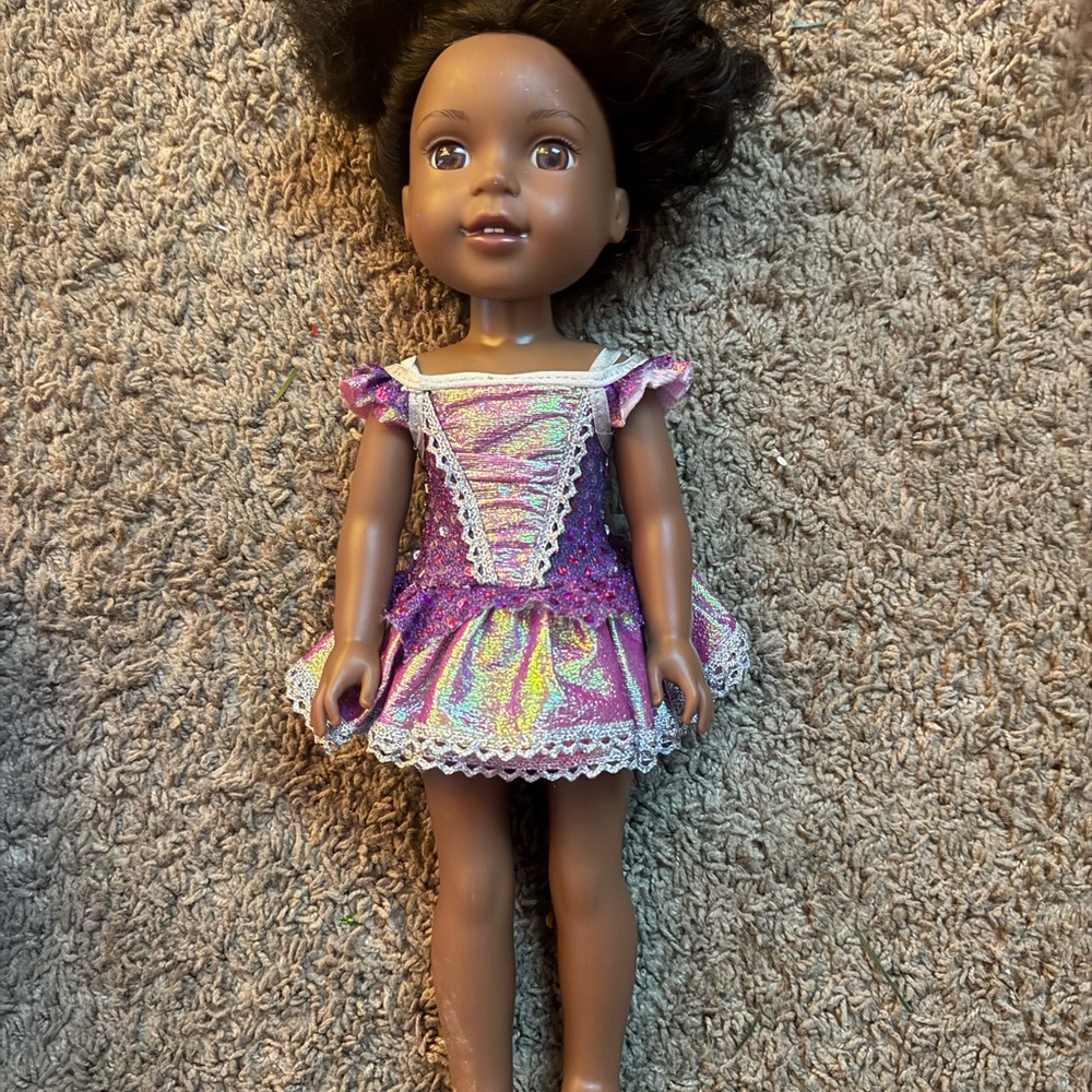 Wellie Wisher + Sparkling Purple Dress Doll